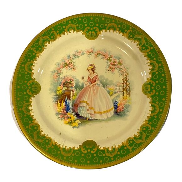 Vintage Victorian decorative tin plate England Baret ware - Picture 1 of 4